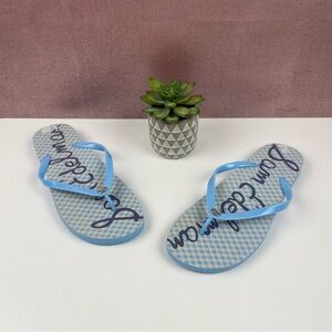 Sam Edelman Blue Gold Thong Sandals Casual Women Size 8M Summer
